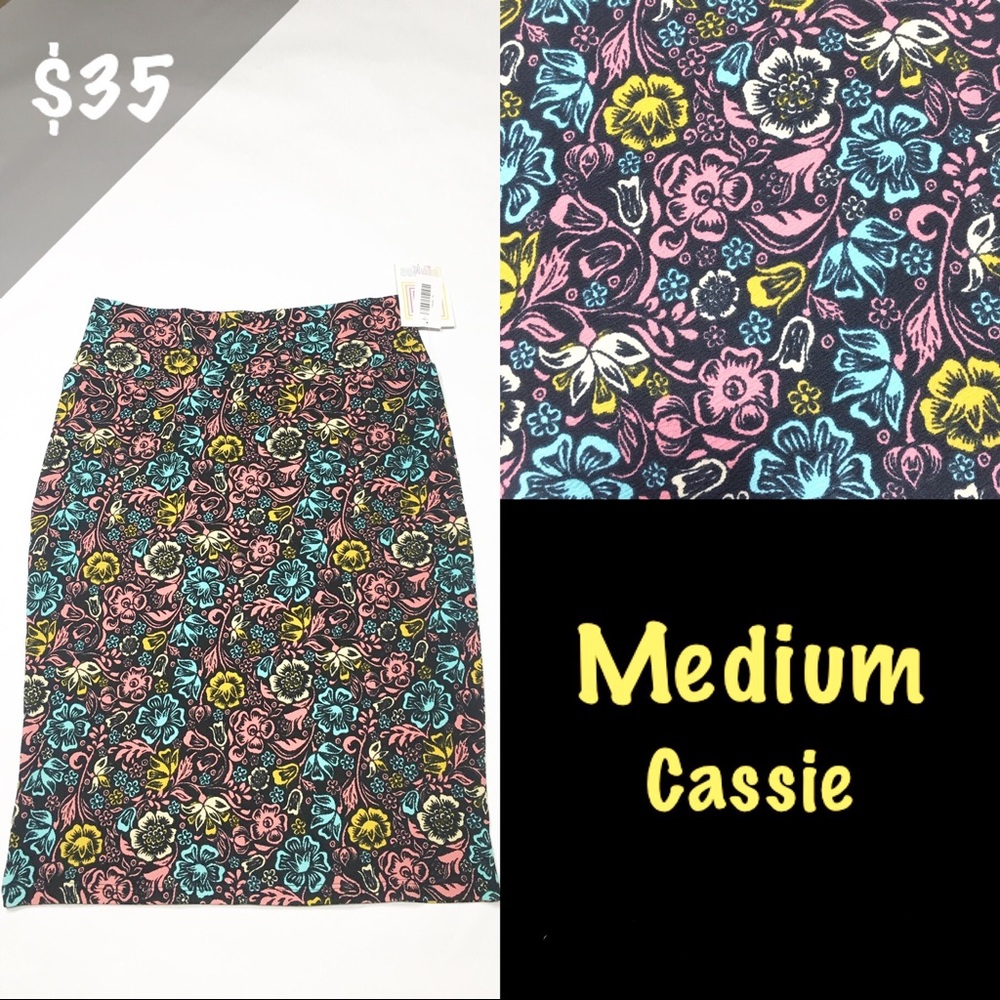 NWT LuLaRoe Medium Cassie Skirt Floral